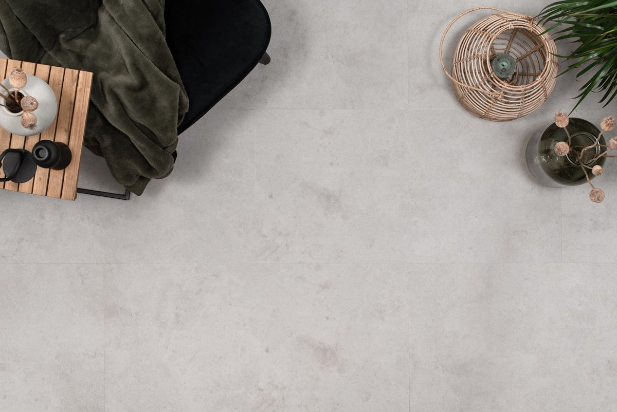 Floer Betonlook Lichtgrijs Tegel Click PVC FLR - 3805 - Solza.nl