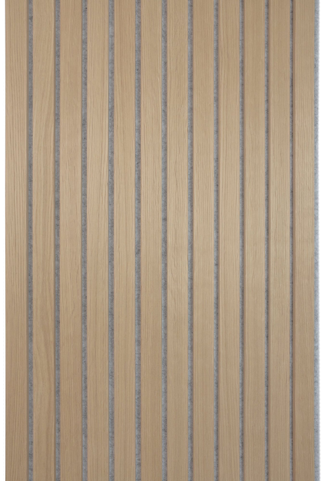 Solza Luxe Akupanel Eiken Wit Gelakt Grijs Vilt 240x60x2cm - met brede latten - Solza.nl