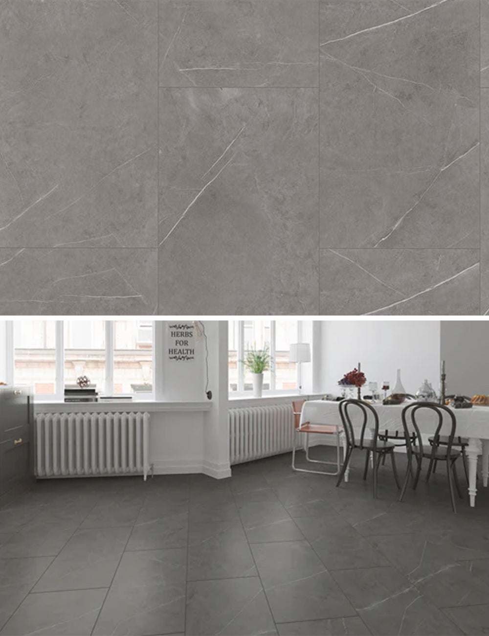 Gelasta Grande Rigid Click Tile 5500 Marble Grey - Solza.nl